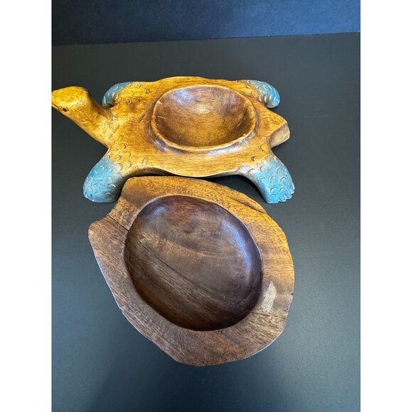 Hand-Carved & Painted Wooden Turtle Trinket Box Sea Ocean Beach Decor - Picture 12 of 16